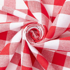 Gingham 1 Inch Check Yarn Dyed Broadcloth Fabric SV583069 Red / White Image A2