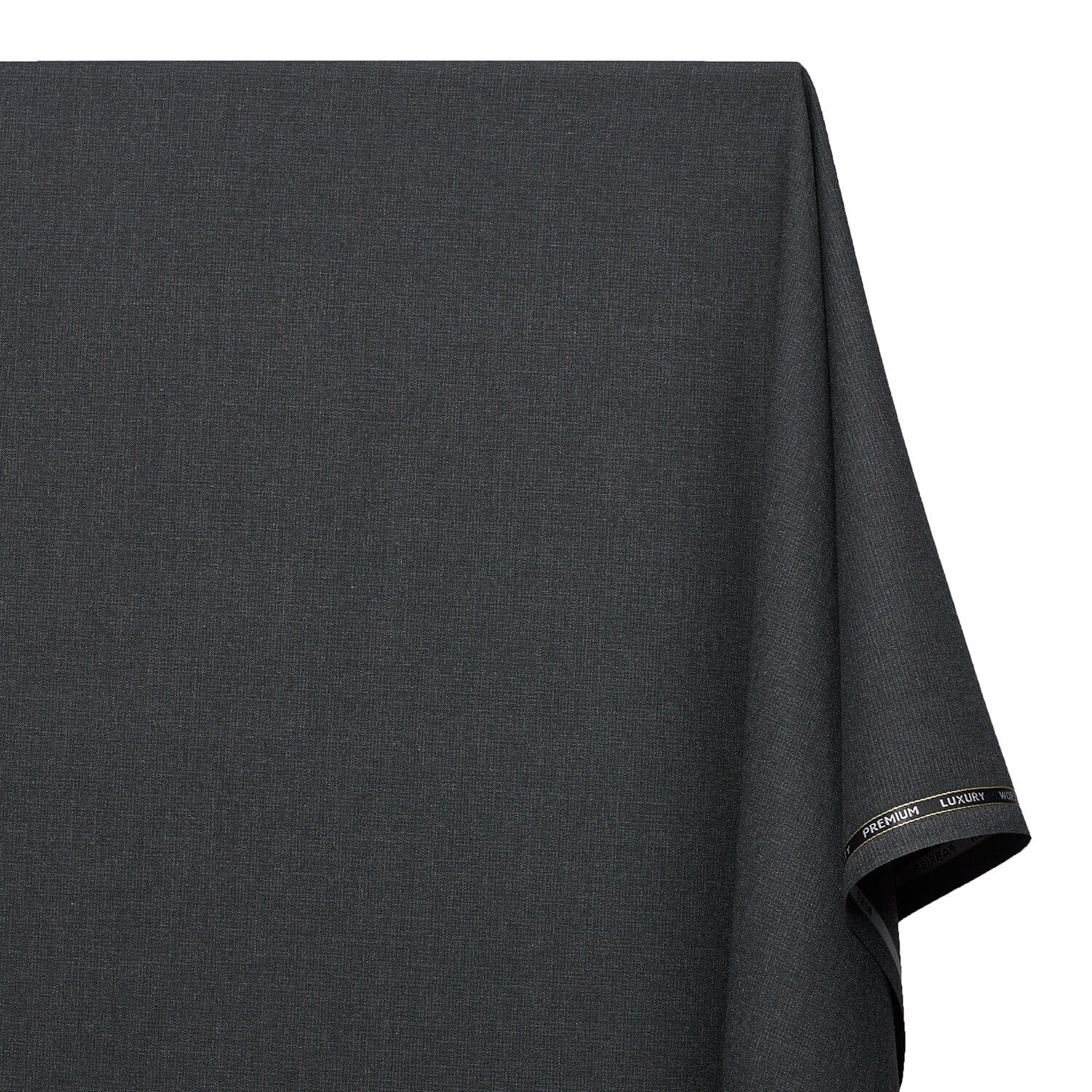 Nailhead Stretch Polyester Viscose Wool-Look Suiting Fabric SV583333 Charcoal Image A1