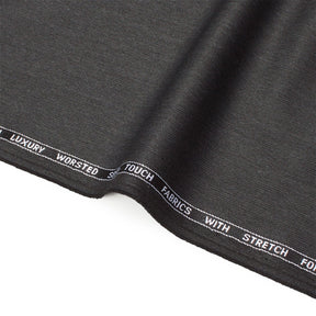 Pinstripe Stretch Polyester Viscose Wool-Look Twill Suiting Fabric SV583336 Charcoal Image A3