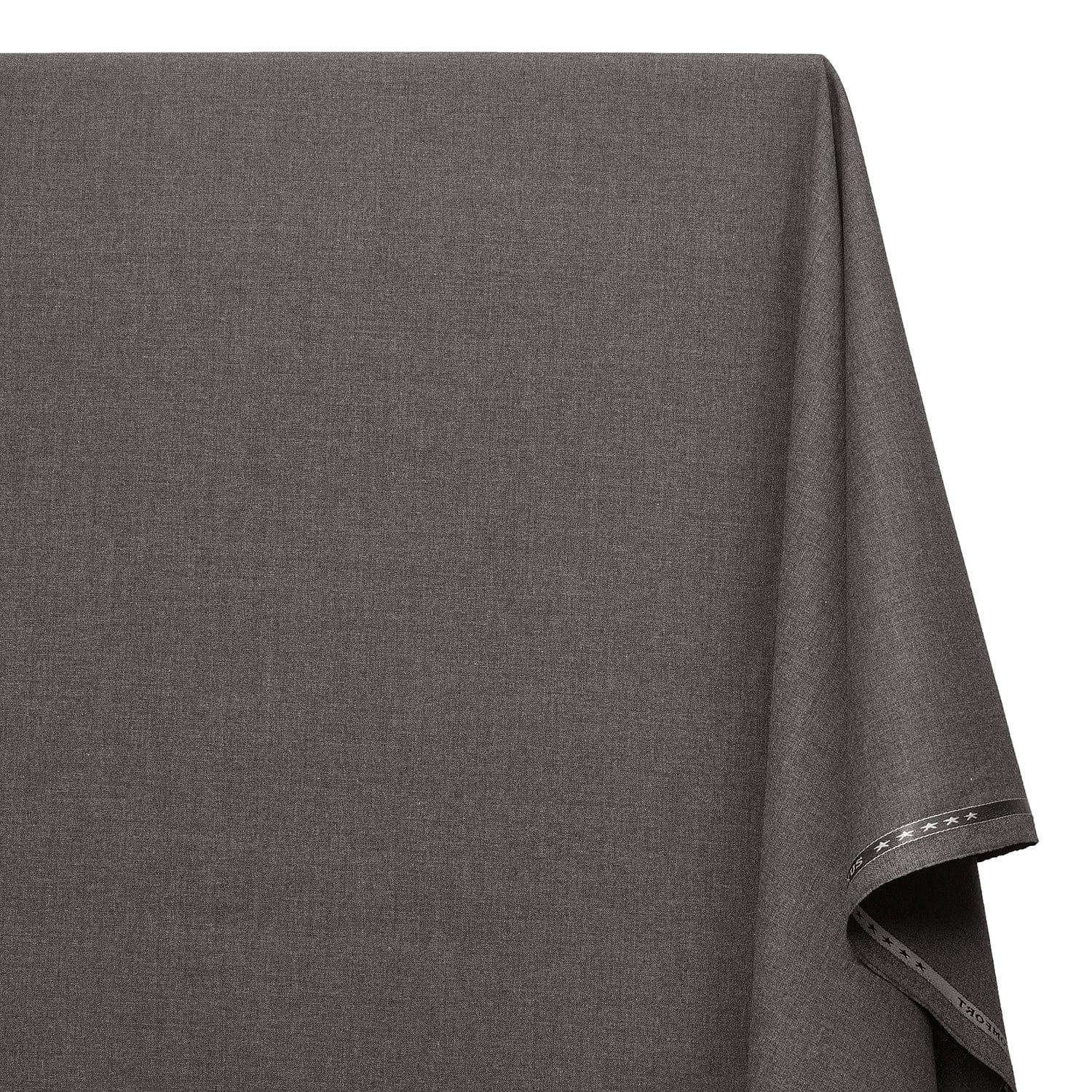 Stretch Polyester Viscose Linen-Look Suiting Fabric SV583341 Charcoal Image A1