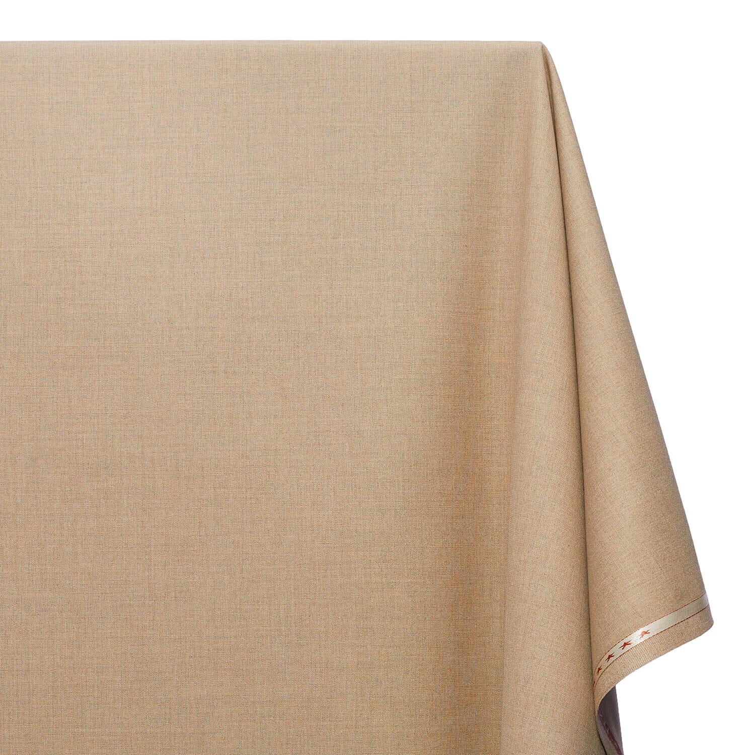 Stretch Polyester Viscose Linen-Look Suiting Fabric SV583343 Khaki Image A1