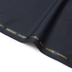 Pinstripe Polyester Viscose Wool-Look Suiting Fabric SV583344 Navy Blue Image A3