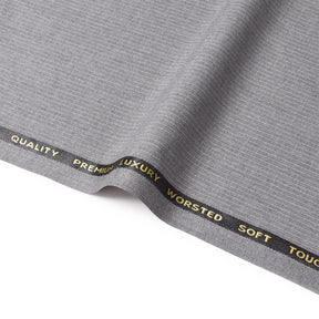 Pinstripe Polyester Viscose Wool-Look Suiting Fabric SV583346 Grey Image A3