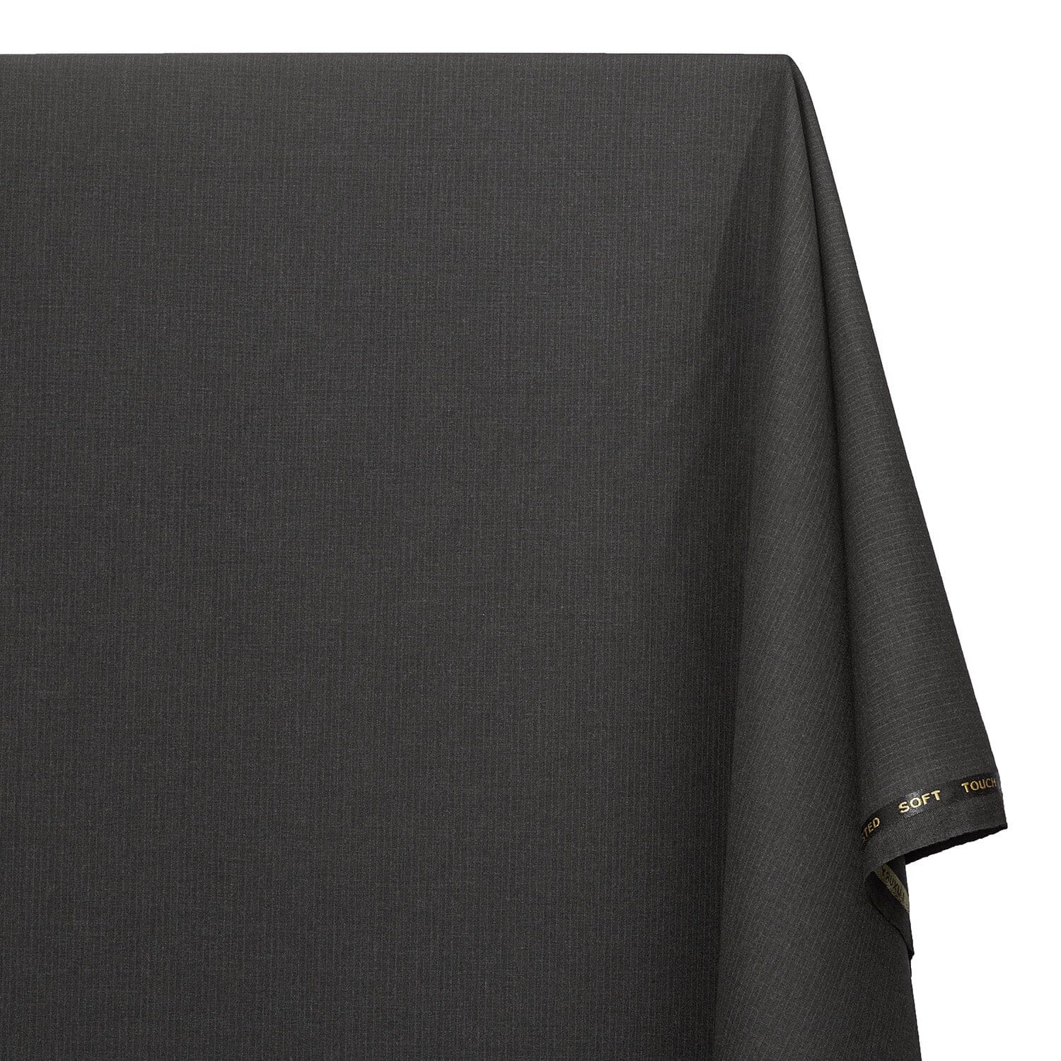 Pinstripe Polyester Viscose Wool-Look Suiting Fabric SV583347 Charcoal Image A2