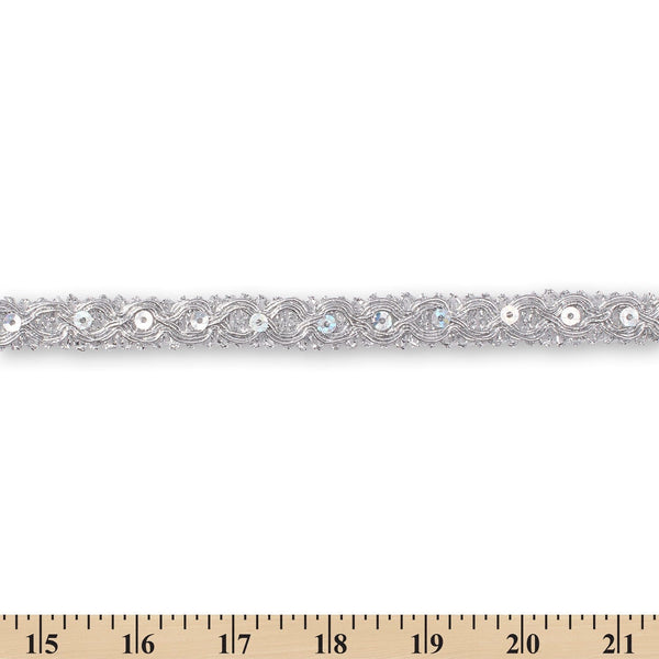 0.5 Inch Metallic Scalloped Sequin Trim