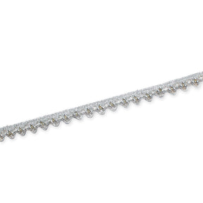 1/2 Inch Metallic Ribbon & Cording On Pearly Beaded Fabric Trim SV583279-HP Silver / Silver Image Image A3