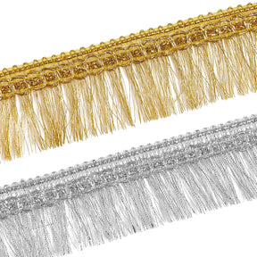 1.25 Inch Metallic Chainette Fringe Trim