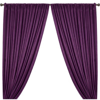 Yorkshire Natural Linen Rod Pocket Curtains Violet Image 1