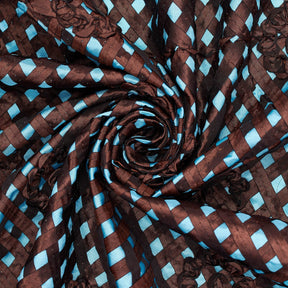 Black Trellis Rosette Ribbon On Taffeta