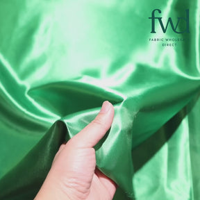 Polyester Charmeuse Satin (58/60 Inch) Fabric Kelly Green Video|SV571249