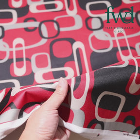 Ottertex® Waterproof Retro Print Canvas Red Fabric Video|SV570297