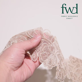 Floral Vine Corded Sequin Embroidery On 4 Inch Scalloped Mesh Lace Trim Anmol Video|SV582511