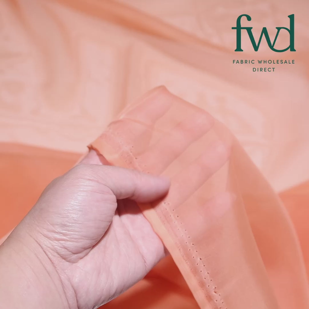 Sheer Voile (118 Inch) Fabric Coral Video|SV570970