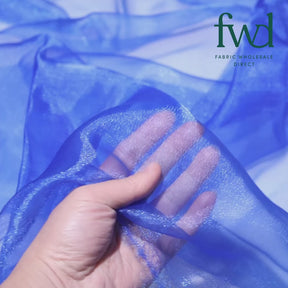 Crystal Organza (59/60 Inch) Fabric Royal Blue Video|SV571280