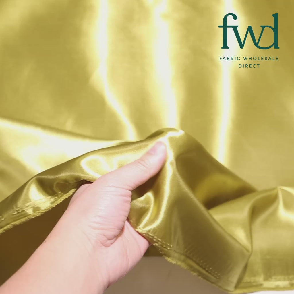 Polyester Charmeuse Satin (58/60 Inch) Fabric Olive Video|SV571226