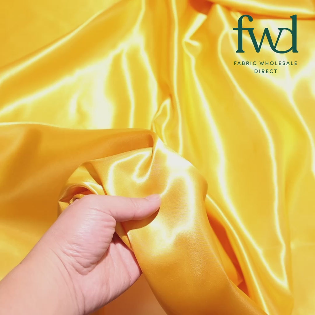 Polyester Charmeuse Satin (58/60 Inch) Fabric Sunflower Yellow Video|SV571247
