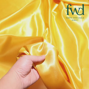 Polyester Charmeuse Satin (58/60 Inch) Fabric Sunflower Yellow Video|SV571247