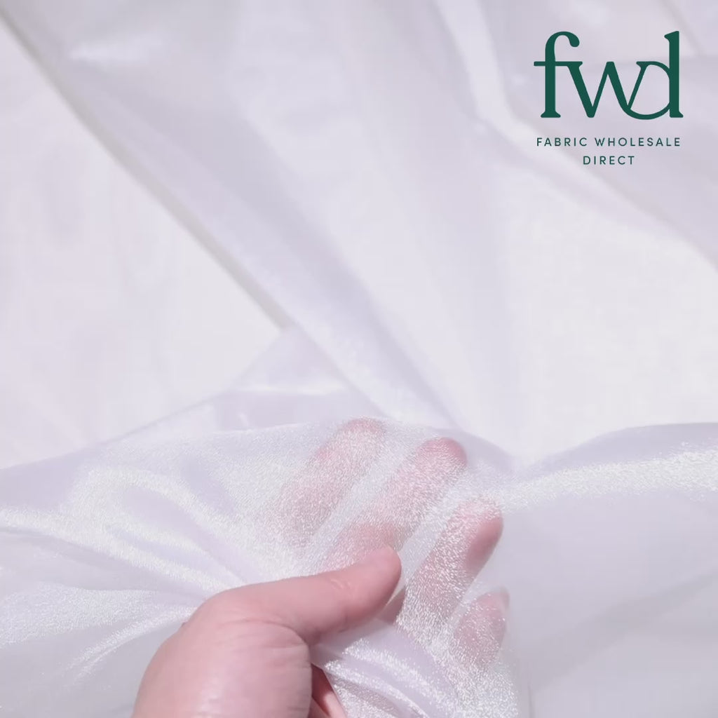 Crystal Organza (59/60 Inch) Fabric White Video|SV571254