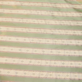 Striped Embroidered Cross Silk Satin Taffeta (54 Inch)