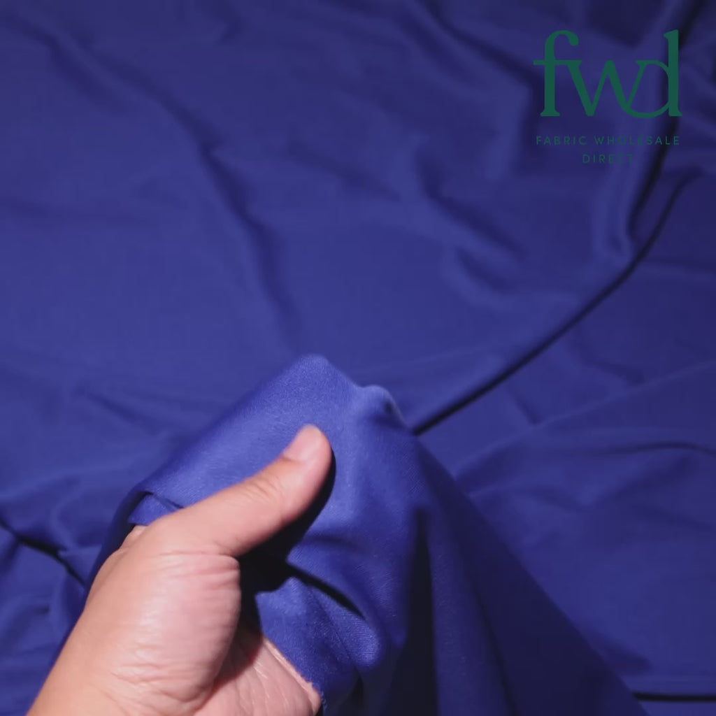 Polyester Interlock Knit Lining Fabric Royal Blue Video|SV574596