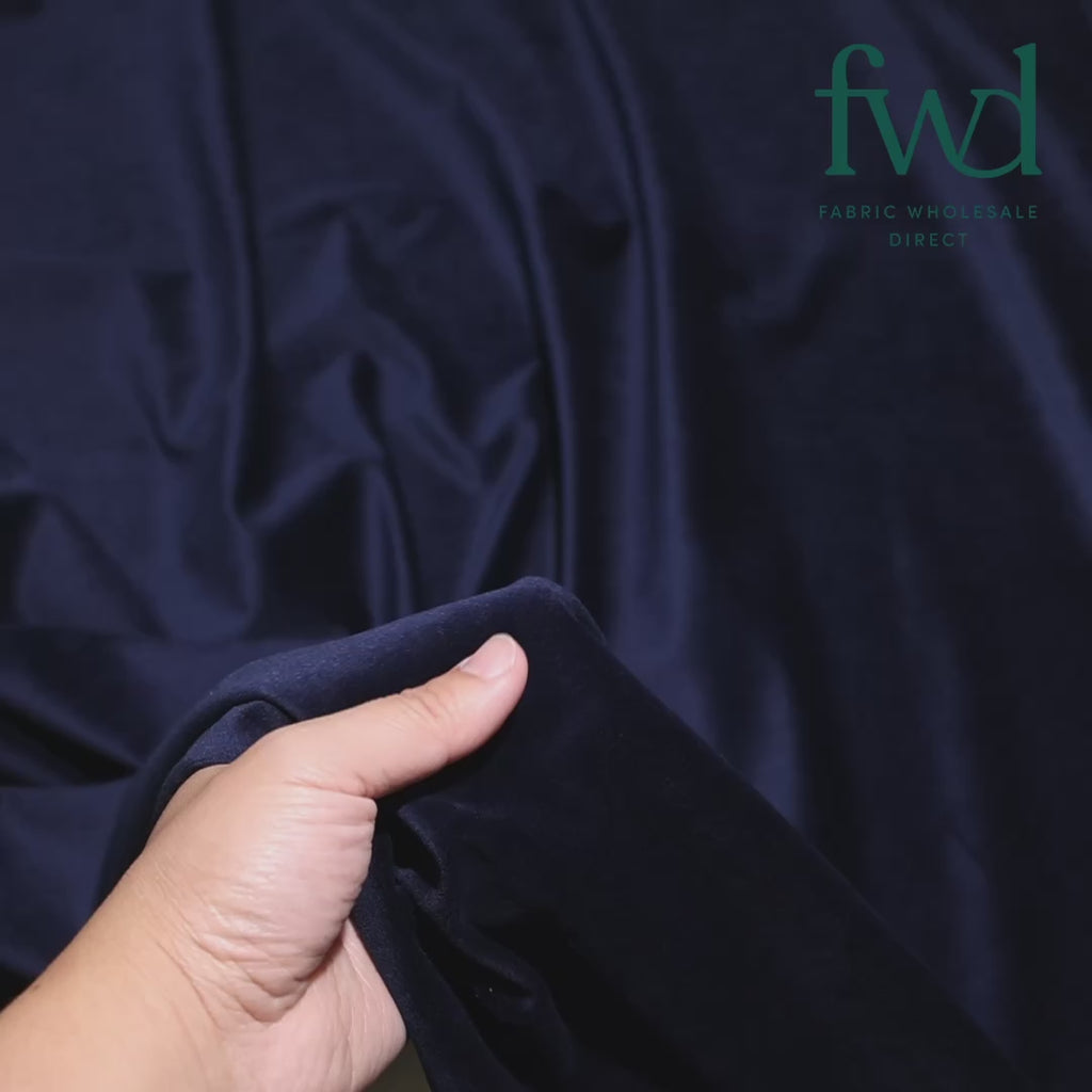 Upholstery Holland Flocking Velvet Fabric Navy Blue Video|SV582358