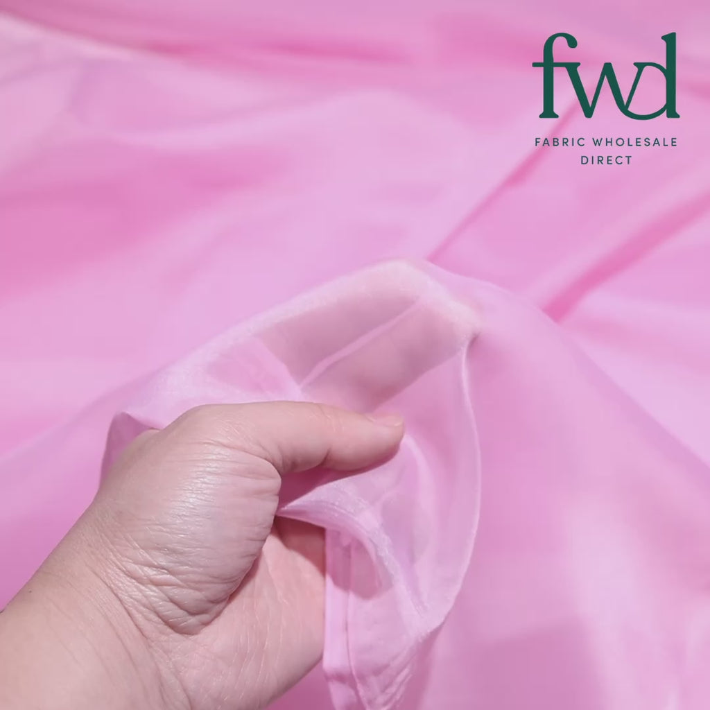 Sheer Voile (118 Inch) Fabric Pink Video|SV570975