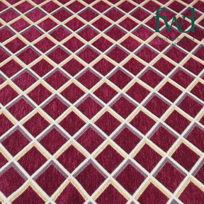 Geometric Grid Metallic Chenille Upholstery Jacquard