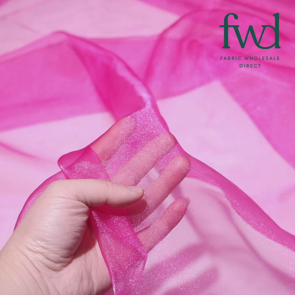 Crystal Organza (59/60 Inch) Fabric Ruby Video|SV571261