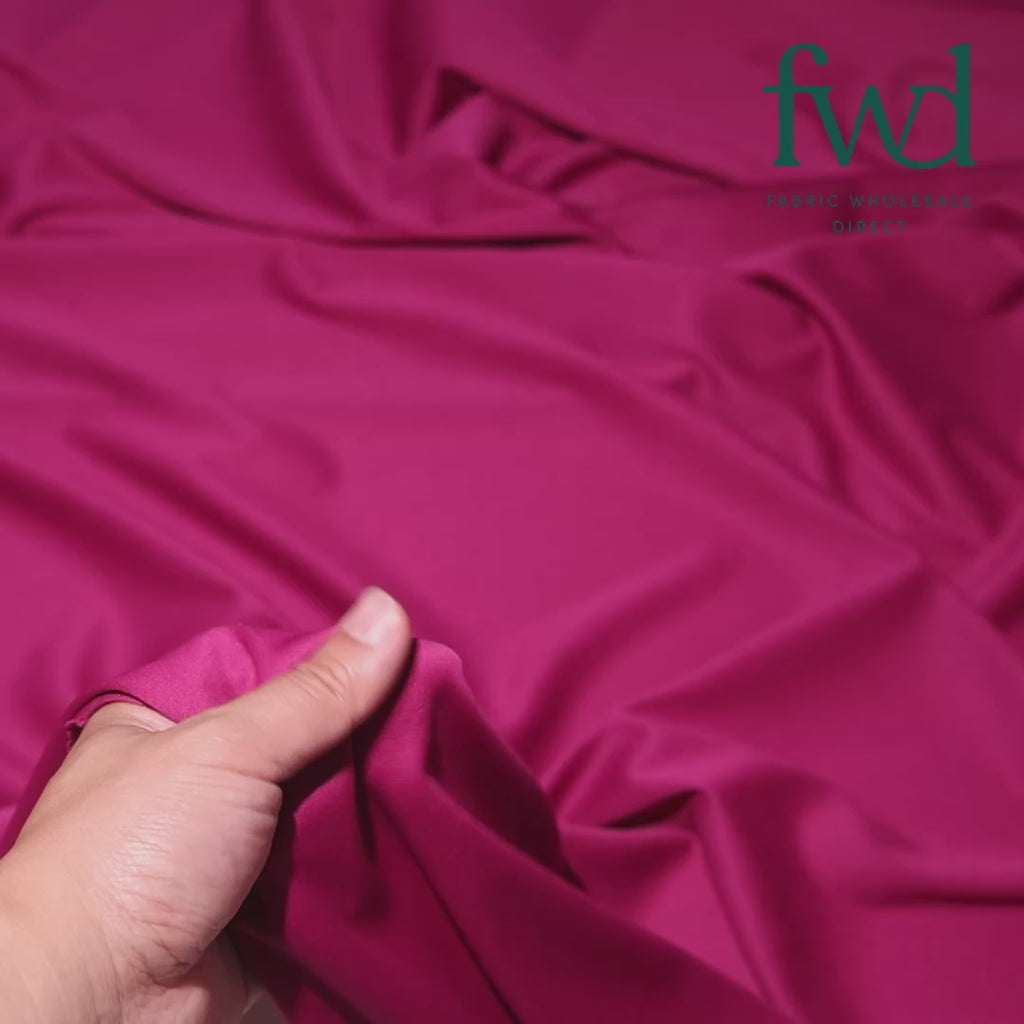 Polyester Interlock Knit Lining Fabric Magenta Video|SV575265