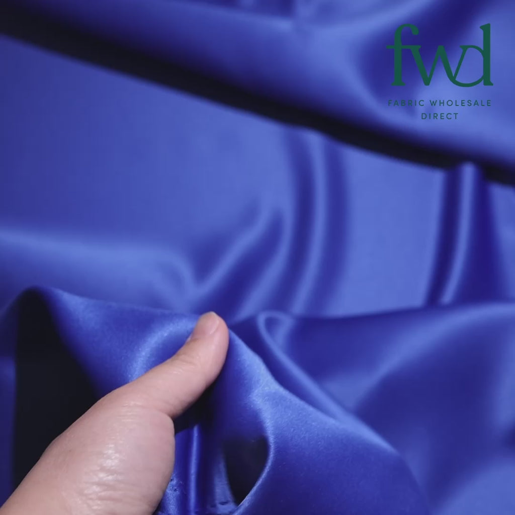 Matte Satin / Peau De Soie (120") Fabric Royal Blue Video|SV582968