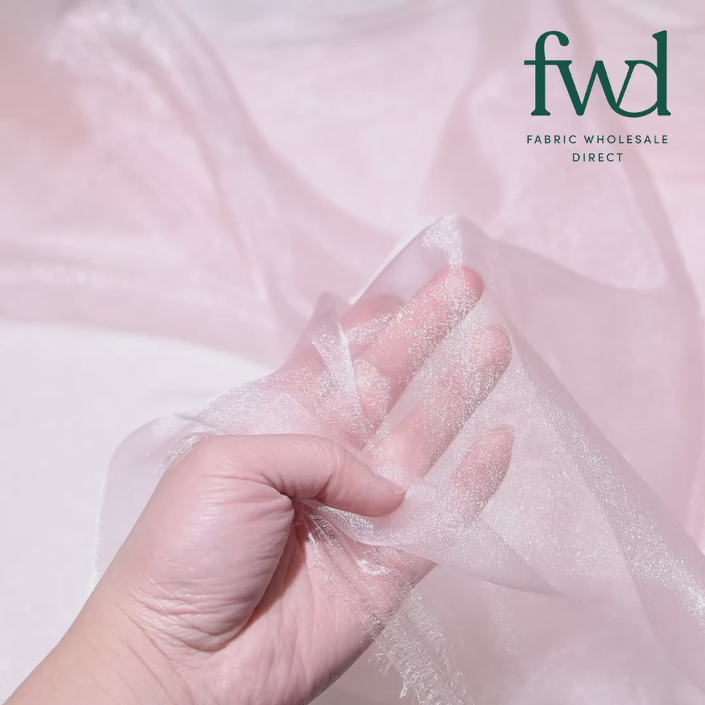 Crystal Organza (59/60 Inch) Fabric Blush Video|SV577645