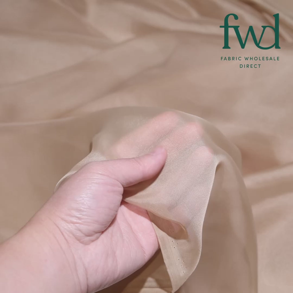 Sheer Voile (118 Inch) Fabric Camel Video|SV570965