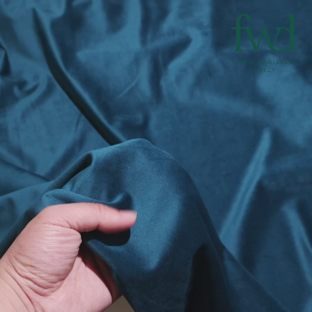 Upholstery Holland Flocking Velvet Fabric Teal Video|SV582457