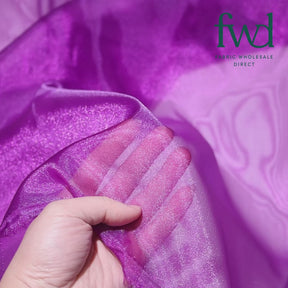 Crystal Organza (59/60 Inch) Fabric Purple Video|SV571278