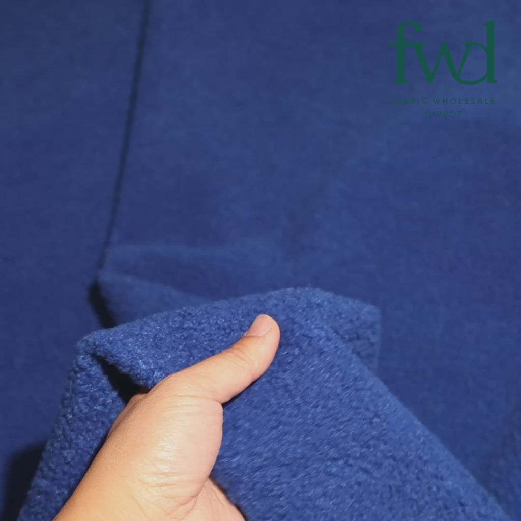 Sherpa Faux Fur Fleece With Backing Fabric Royal Blue Video|SV580687