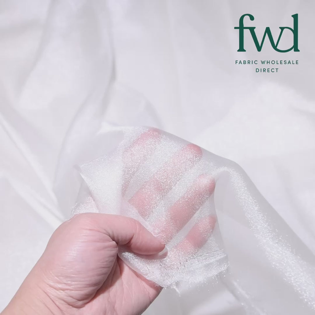 Crystal Organza (59/60 Inch) Fabric Off White Video|SV571255