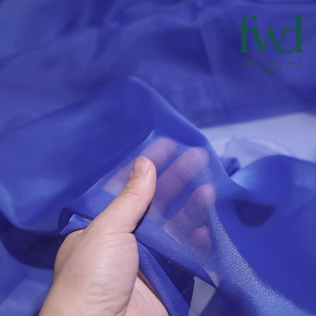 Sheer Voile (118 Inch) Fabric Royal Blue Video|SV570984