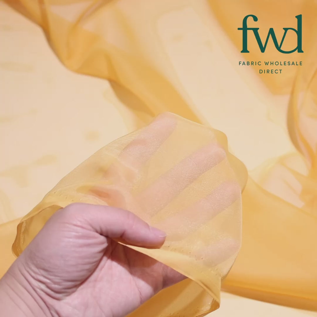 Sheer Voile (118 Inch) Fabric Orange Video|SV570971