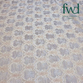 Trellis Geometric Extra Wide Two Tone Metallic Jacquard