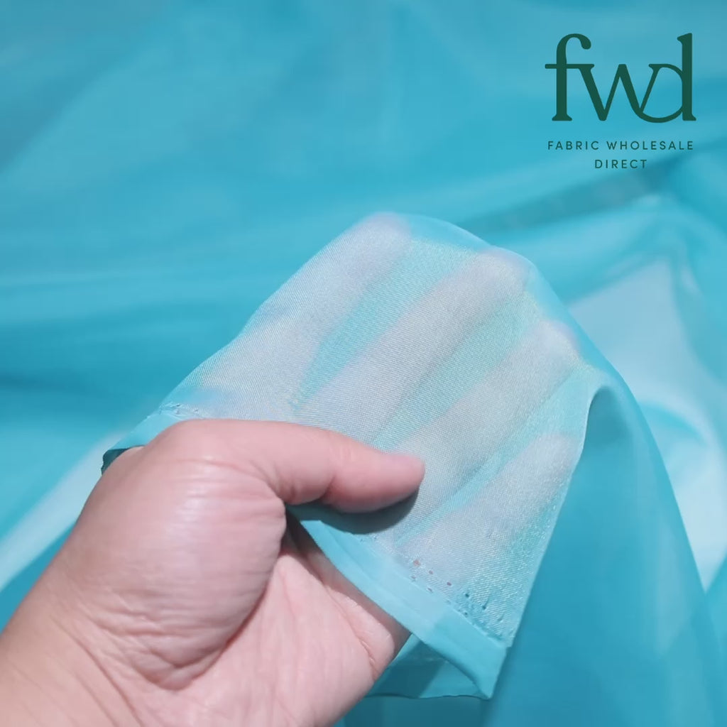 Sheer Voile (118 Inch) Fabric Turquoise Video|SV570983