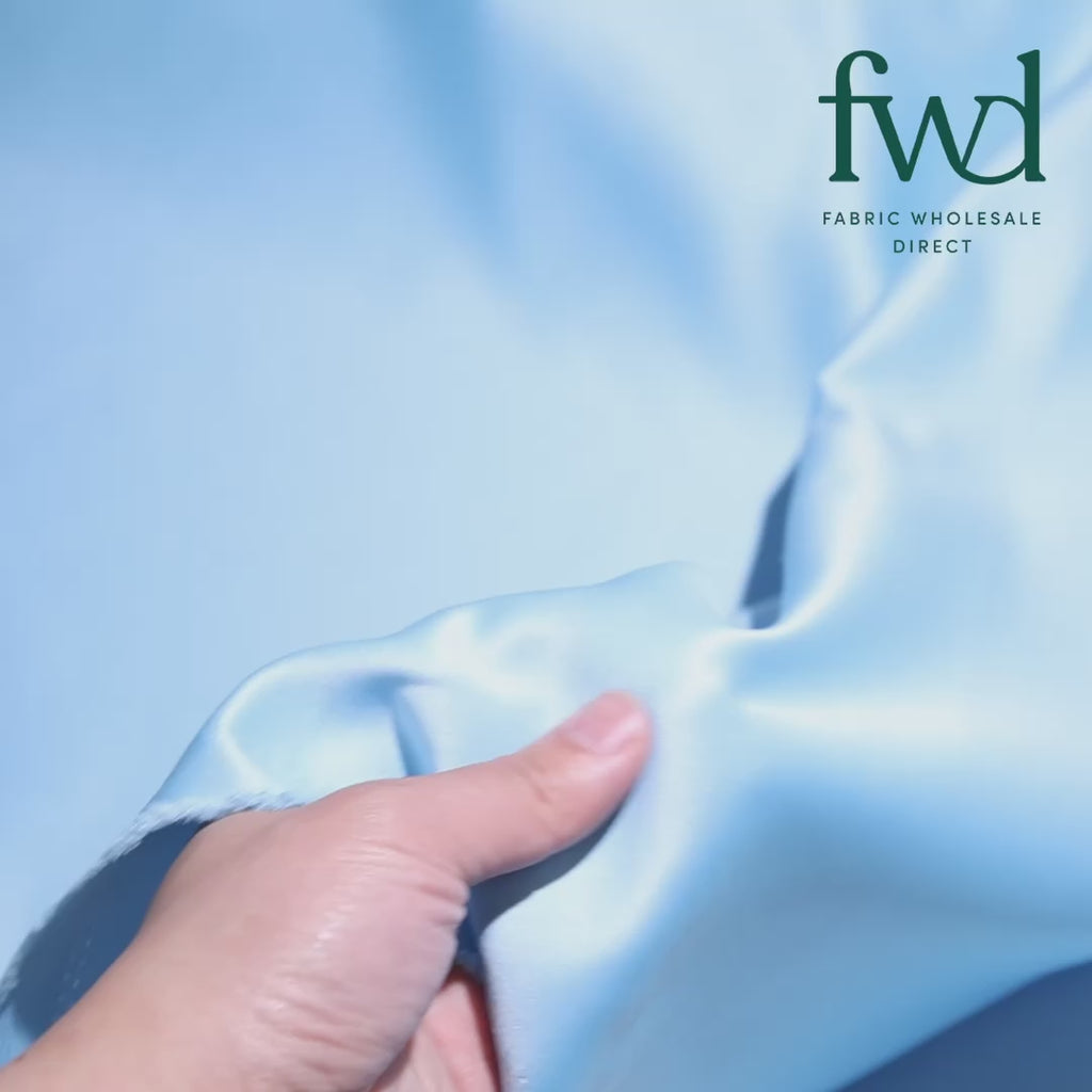 Matte Satin / Peau De Soie (120") Fabric Baby Blue Video|SV582970