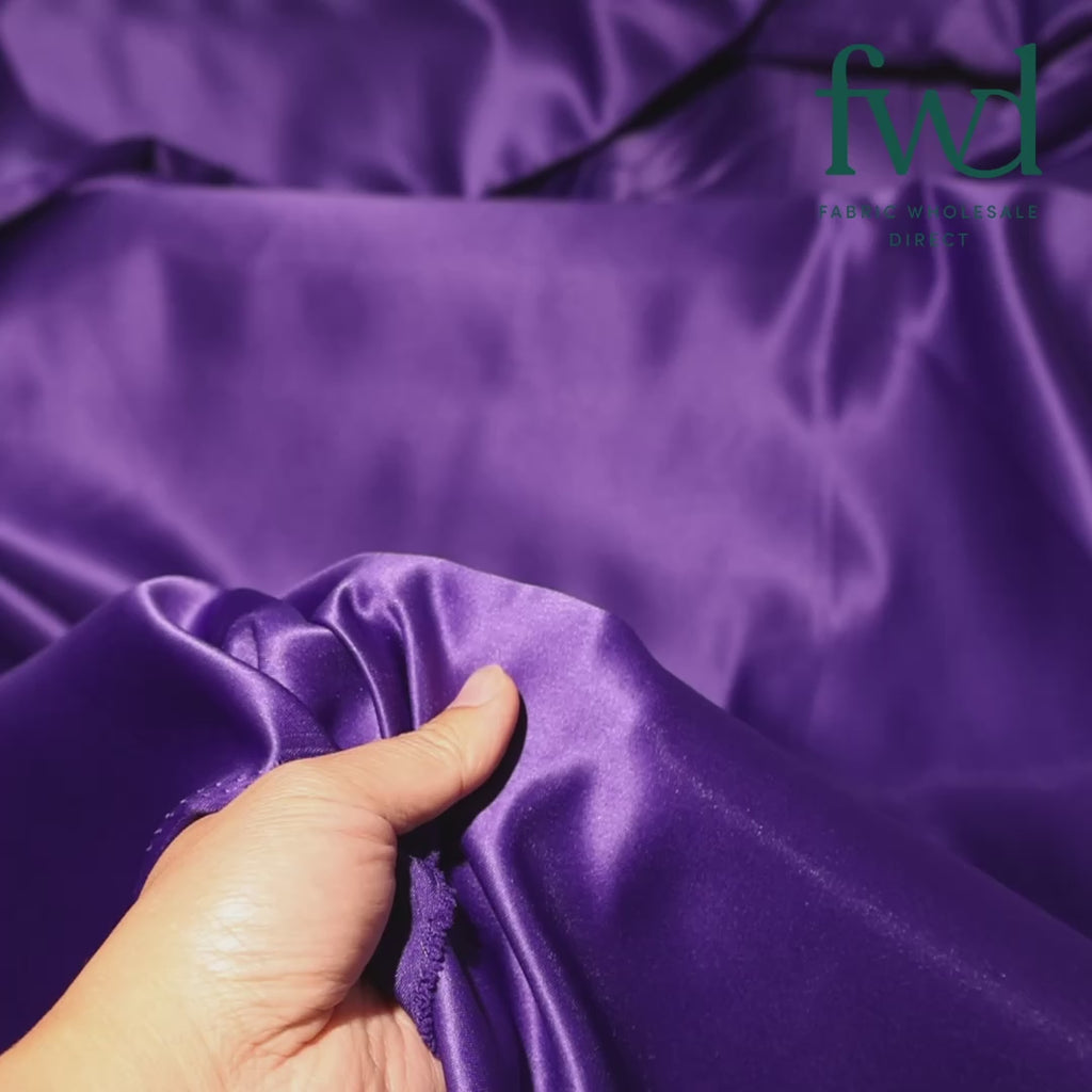 Matte Satin Peau De Soie (120") Fabric Purple Video|SV582972