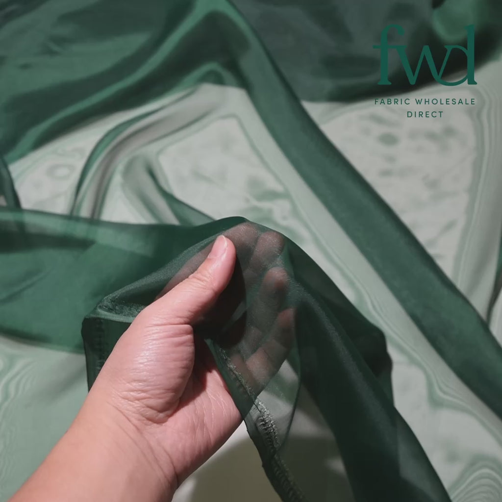 Sheer Voile (118 Inch) Fabric Hunter Green Video|SV582169