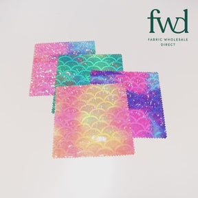 Mermaid Scale Hologram Tricot Foil Fabric