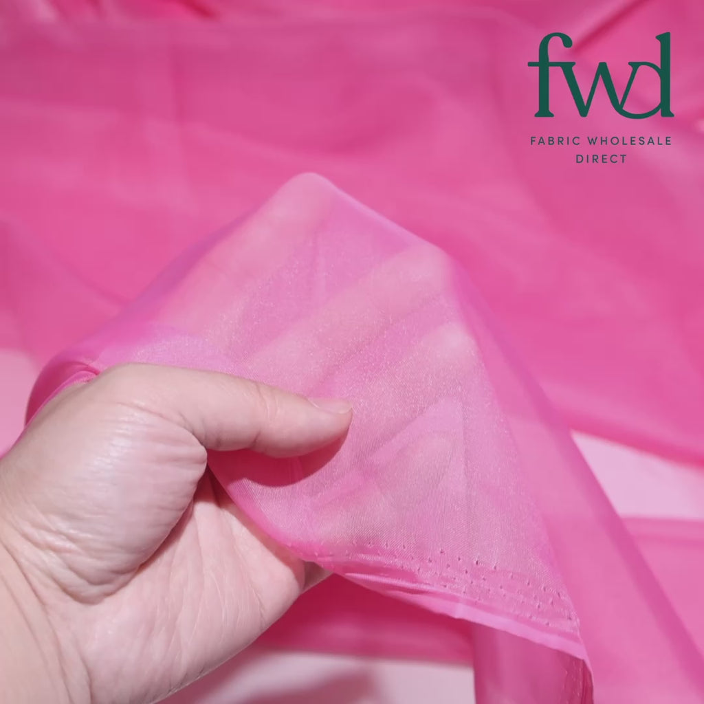 Sheer Voile (118 Inch) Fabric Candy Pink Video|SV570976
