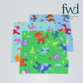 Forest Animals Printed Cotton Flannel