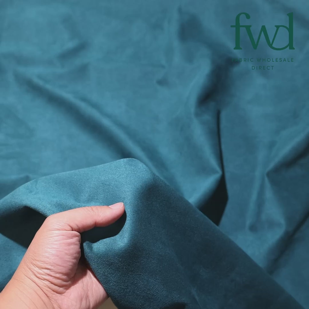 Suede Scuba Double Knit Teal Fabric Video|SV583037