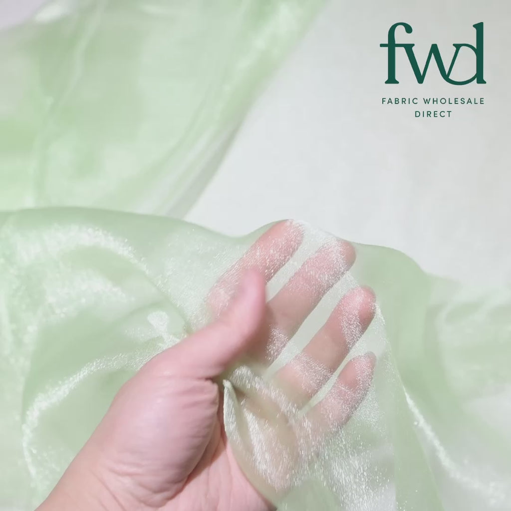 Crystal Organza (59/60 Inch) Fabric Mint Green Video|SV571266