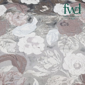 Garden Bloom Floral Extra Wide Metallic Upholstery Jacquard