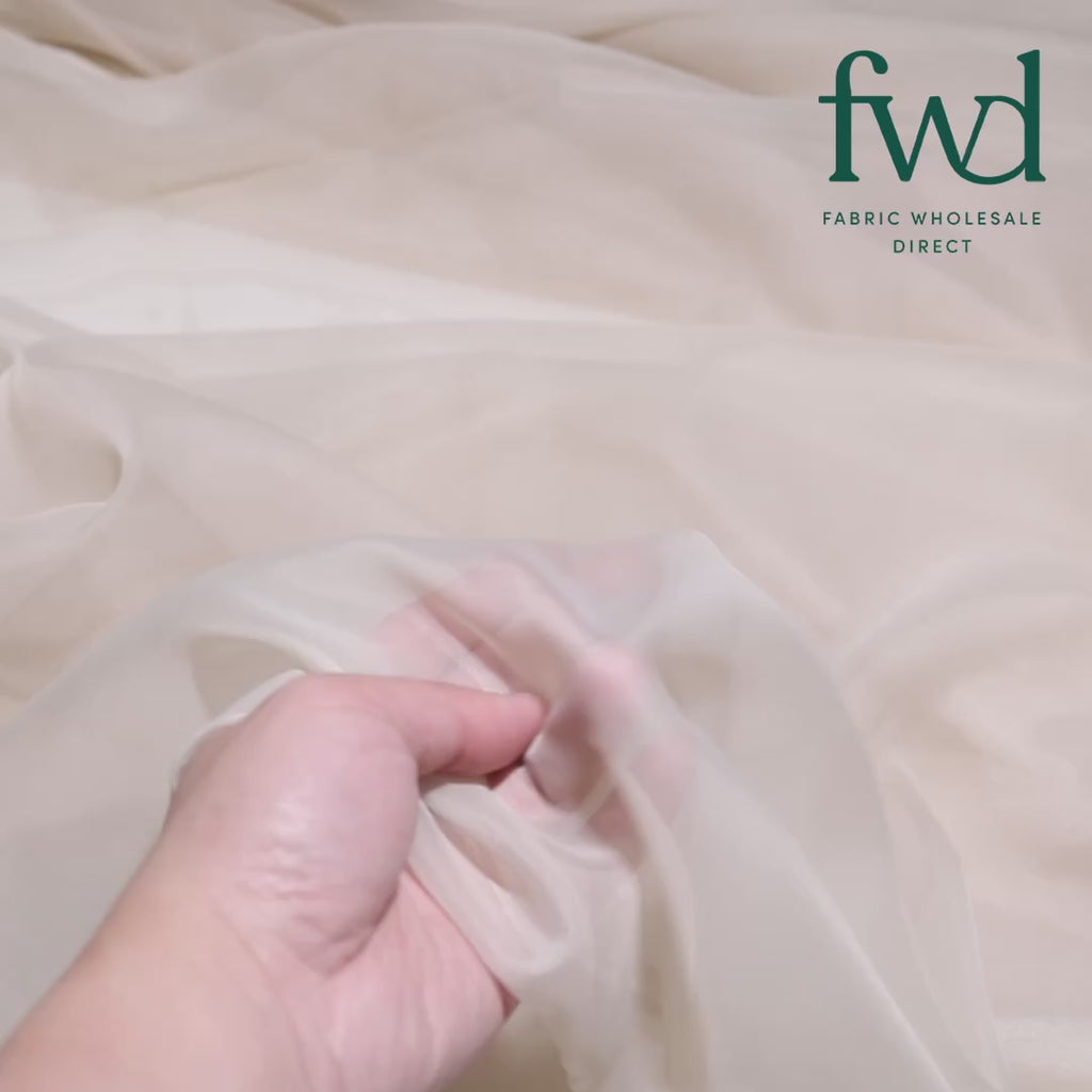 Sheer Voile (118 Inch) Fabric Champagne Video|SV570962